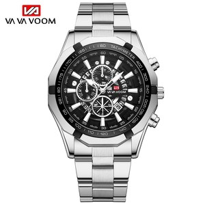 นาฬิกาข้อมือธุรกิจสีทองสำหรับสุภาพบุรุษ สายสแตนเลส พร้อมหน้าปัดวัดความเร็ว - Product Image 3