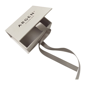 Customized Luxury <b>White</b> Cardboard with Ribbon Closure Paper Gift <b>Box</b> - Product Image 5