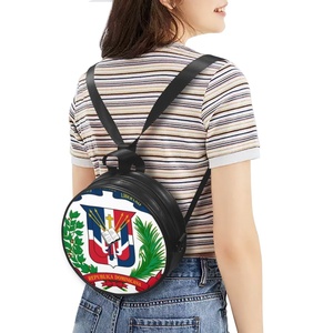 Bolso de Mano Circular de PU con Estampado de la Bandera de República <span class=keywords><strong>Dominicana</strong></span> para Mujer, Correa Ajustable, Mochila Cruzada para <span class=keywords><strong>Viajes</strong></span> y Desplazamientos al Aire Libre - Product Image 4