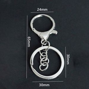 WSY707 High Quality Zinc Alloy Stainless Steel <b>Keychain</b> Three Piece Set Diy Pendant Gold-plated Silver Rotating Chain Key - Product Image 6