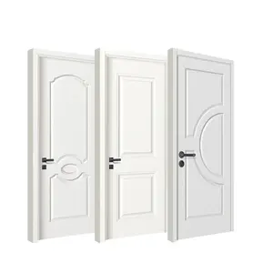 Porte interne sagomate HDF porta in legno verniciato con primer bianco ultime immagini di design nuovo tipo vendita calda agitatore a 2 pannelli