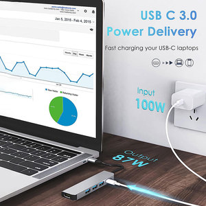 Di động <span class=keywords><strong>USB</strong></span> C HUB 5 trong 1 loại C Docking Station với 4K HD 3 <span class=keywords><strong>USB</strong></span>-A 100 wát giao hàng điện Multiport Adapter <span class=keywords><strong>USB</strong></span> 3.0 giao diện - Product Image 4