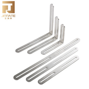 Jinnate Stainless Steel Elongated Hole Corner Bracket 90 Degree L Shaped Furniture Support Connector - Product Image 1
