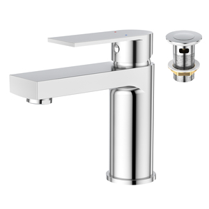 Keran Wastafel Modern Satu Tuas Warna Hitam Chrome untuk Air Panas dan Dingin dengan Katup Keramik, Model Lubang Tunggal untuk Kamar Mandi - Product Image 3