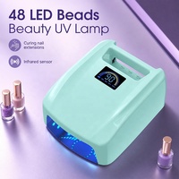 Sèche-ongles sans fil haute puissance 72W, lampe UV LED avec base amovible, mode indolore compatible avec tous les gels