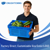 Caisse de rangement en maille HDPE/PP avec design perforé, empilable et emboîtable, écologique pour le transport quotidien de marchandises