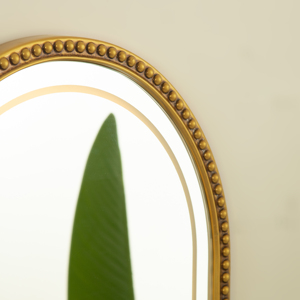 Avri <b>Mirror</b> 20'' Golden Beaded Arch-shaped PU Decorative Retro Wall <b>Mirror</b> with Three Color Temperatures Available - Product Image 4