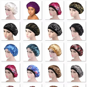 Gorro de satén de seda natural para mujer con banda elástica, logotipo personalizado, color sólido, para fiestas al aire libre y pijamadas - Product Image 6