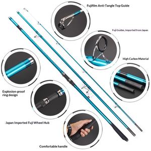 Canne à pêche Lurekiller 405 cm en fibre de carbone, 3 brins, avec anneaux Fuji, X Wrap, <span class=keywords><strong>pour</strong></span> la pêche en mer, la pêche de plage et le <span class=keywords><strong>surfcasting</strong></span>, longue portée - Product Image 2