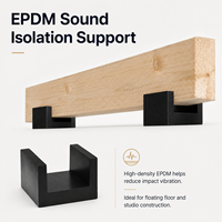 Support anti-vibratoire en caoutchouc EPDM en forme de U pour isolation acoustique et construction de sols flottants en studio d'enregistrement