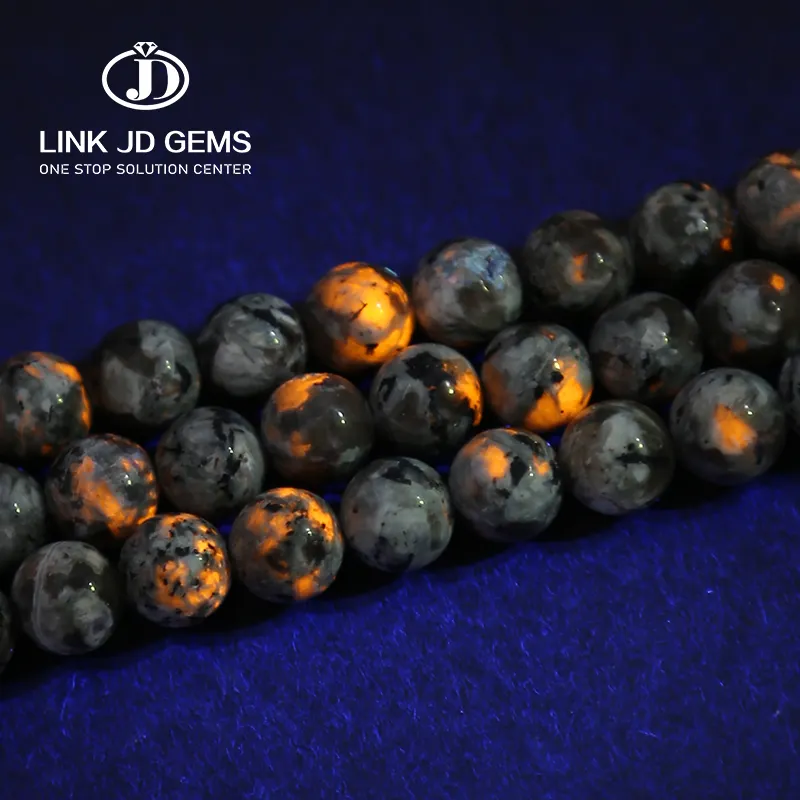 Alta Qualidade 4-12mm Natural Flame Stone Beads Natural Yooperlite Pedra Redonda Loose Beads Para Colar Pulseira Fazendo