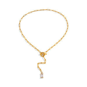 Collar de Cadena con Barra en T, Colgante Geométrico Dorado, Joyería de Moda para Mujer, para Usar en la Oficina - Product Image 5