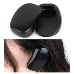 2 unids/par silicona PP negro cubierta de oreja tinte para el cabello Protector de oreja impermeable ducha protector de oreja orejeras peluquería - Product Image 1