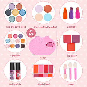 Zhorya manufacturer – kit de jouets de <span class=keywords><strong>maquillage</strong></span> biologique rose pour enfants - Product Image 2