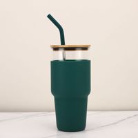 Gobelet Bingba 32 oz 2023 en verre borosilicate de haute qualité, gobelet à eau pour voiture avec paille et couvercle