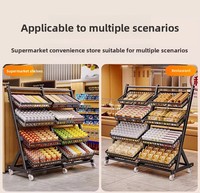 Étagère de rangement de style échelle, en métal multi-niveaux pour supermarché, centre commercial, légumes, fruits et collations