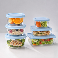 Boîte à lunch rectangulaire en verre borosilicate de 820 ml, sans BPA, résistante à la chaleur, pour nouveau-né, avec couvercle, compatible four, conteneur bento, fournie par l'usine