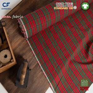 Tissu à carreaux écossais classique en coton et <span class=keywords><strong>lin</strong></span> teint en fil, motif tartan écossais, pour uniformes scolaires, textiles de maison et tissus de canapé - Product Image 3