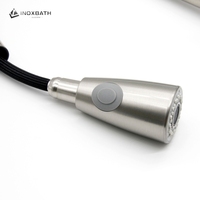 Robinet mélangeur de cuisine monocommande élégant en acier inoxydable SUS304 sans plomb, à cartouche céramique, pour montage sur plan, avec douchette extractible 5