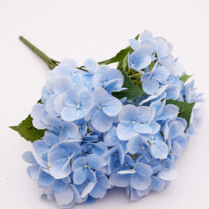 5 Head Film <b>Hydrangea</b> <b>Artificial</b> Flowers Plastic Silk Handmade For Wedding Home Decor - Product Image 2