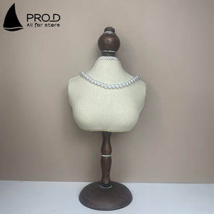 Vente d'usine <span class=keywords><strong>Vintage</strong></span> Wrap tissu porte-bijoux lettre dentelle demi-sein <span class=keywords><strong>Mannequin</strong></span> en bois colliers présentoirs - Product Image 4