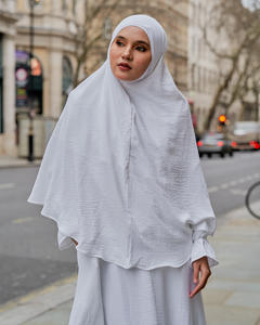 SIPO Eid oración islámica Ropa Étnica tradicional cubierta completa 2 uds Hijab con vestido musulmán Telekung Robe Jilbab Ramadan Khimar - Product Image 5