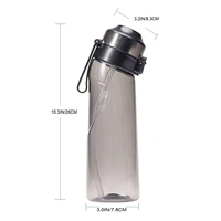 Bouteille d'eau aromatisée à l'air avec 7 anneaux d'arôme Bouteille d'eau sportive anti-fuite 650ml Fashion Straw Tritan Plastic Cup