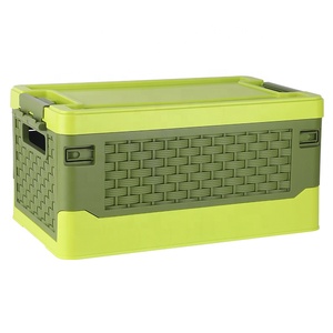 Foldable Storage Container Storage Box Collapsible Storage Bins with Handles with Lid Green