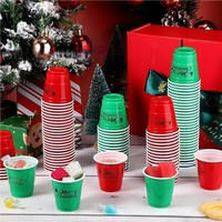 Mini tasses jetables en plastique de 2 oz verres à liqueur personnalisés pour le thé café nourriture bière jus de fruits lait pour Halloween et Noël