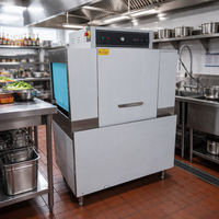 Lave-vaisselle automatique à convoyeur en acier inoxydable 304 à grande capacité, stérilisation à la vapeur haute température pour restaurant