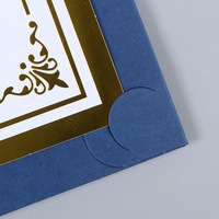 Carpeta de Presentación Personalizada Azul Marino con Lámina Dorada, Tamaño 9 1/2 X 12, Porta Documentos de Papel, Carpeta para Archivos