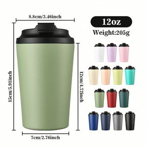 แก้วกาแฟสแตนเลสแบบมีฝาปิด ขนาด 12 ออนซ์ สีสันสดใส รับสกรีนโลโก้ตามสั่ง - Product Image 2