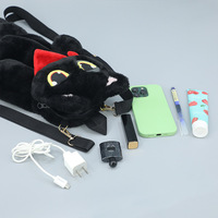 Sac à dos imperméable portable à fermeture éclair BSCI Plush Cat Lady pour femmes et enfants, capacité 20-35L, toutes saisons, voyages en plein air