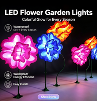 Lampe LED gonflable à capteur de mouvement, ouverture et fermeture automatiques, lampe rose interactive, lumière de paysage extérieure étanche
