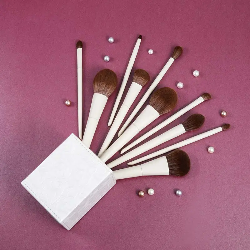 Gracedo Factory Sale Luxury Makeup Brushes 12Pcs White Handle With Bag
