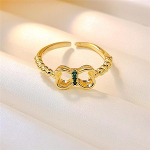 Anello Aperto a Forma di Fiocco con Dettagli Scintillanti, Design Elegante, Accessori di Moda per Donne - Product Image 6