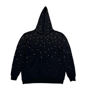 Hoodie Homme 100% Coton, Pull <span class=keywords><strong>Capuche</strong></span> Oversize Personnalisable avec Strass, Sweatshirt <span class=keywords><strong>Capuche</strong></span> Lourd <span class=keywords><strong>à</strong></span> Motif Uni - Product Image 3