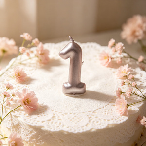 Party Love Candles Number 1 Rose Gold 6Cm Birthday Cake Decoration For Birthday Occasion Use - Product Image 4