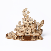Commande en gros de puzzles 3D en bois pour adultes, modèle de maison hantée d'Halloween en bois 3D, décoration de fête, cadeau