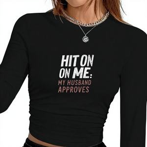 Camiseta de Manga Larga con Estampado Y2K para Mujer HIT on ME, con Tejido de Punto - Product Image 1