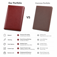 Portafolio de Cuero PU A4 con Logotipo Personalizado, Bolsa para Documentos de Negocios, Carpeta de Cera Vintage Premium para Reuniones, Oficina, Conferencias, Venta al Por Mayor