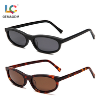 Lunettes de soleil rétro rectangulaires en acétate polarisées, monture fine, lunettes de créateur haut de gamme pour un look tendance 2026, unisexe