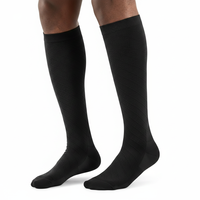 Chaussettes de compression en coton peigné avec logo personnalisé pour femmes et hommes, 20-30 mmHg, hauteur genou, pour la course à pied, le cyclisme, les voyages en avion