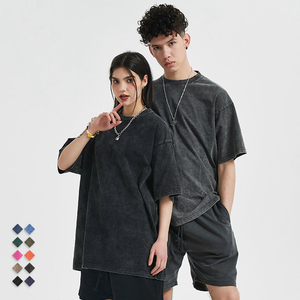 Kaos <span class=keywords><strong>Vintage</strong></span> Heavyweight Stone Washed Streetwear Musim Panas dengan Sablon Grafis Logo Kustom OEM ODM - Product Image 3