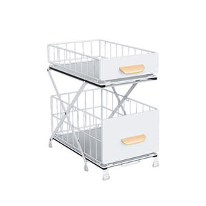 ارتفاع قابل للتعديل 2 الطبقة سحب المطبخ رفوف منظم التخزين والرفوف - Product Image 1