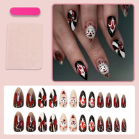 Faux ongles à presser fabriqués en usine pour Halloween, motifs fantôme, citrouille, araignée, vente en gros pour les distributeurs de produits pour ongles