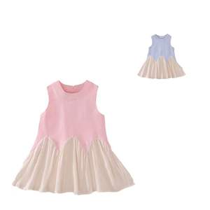 Nuevo Vestido Casual de Poliéster sin Mangas con Volantes para Niñas, Estilo Princesa - Product Image 1