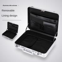 Caja de Almacenamiento Rectangular de Aleación de Aluminio con Cerradura de Contraseña, Estuche para Instrumentos, Caja de Herramientas, Maletín, Estuche para Computadora, Cierre con Pestillo