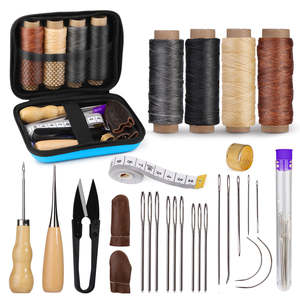 Kit de Herramientas de Costura Portátil, Agujas de Coser y Bolsa de Almacenamiento para Manualidades en Cuero, para Uso en el Hogar o la Oficina - Product Image 1