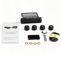 Système de surveillance de la pression des pneus sans fil solaire TPMS pour voiture et camion, alarme de pneus, moniteur LCD USB avec 4 capteurs internes et externes